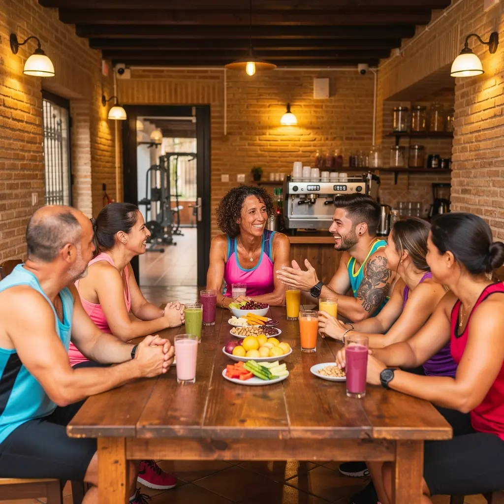 Entrenamiento de cardio al aire libre, mostrando a personas corriendo y disfrutando del ejercicio en un entorno natural.